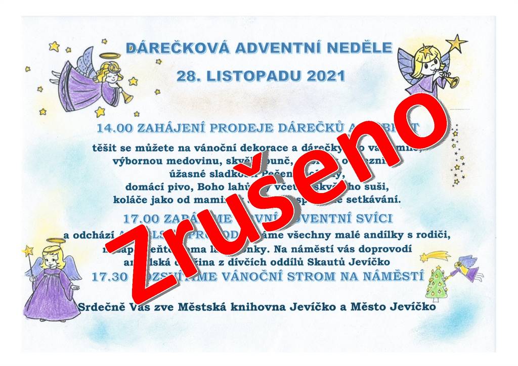 Dárečková adventní neděle ZRUŠENO